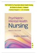 TEST BANK For Psychiatric Mental Health Nursing, 9th Edition by Sheila L. Videbeck | Verified Chapter's 1 - 24 | Complete