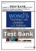 Complete A+ TEST BANK for Wong’s Nursing Care of Infants and Children 12th Edition by Hockenberry, ISBN-13 978-0323776707