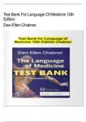 Test Bank for The Language of Medicine 12th Edition By Davi-Ellen Chabner chapter 1-22 graded A+