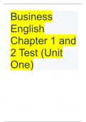 Business English Chapter 1 and 2 Test (Unit One)