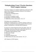 Pathophysiology Exam 3 Practice Questions With Complete Solutions