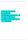 TEST BANK;OLDS MATERNAL NEWBORN NURSING   & WOMEN HEALTH ACROSS THE LIFESPAN 11TH EDITION