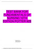 TEST BANK FOR FUNDAMENTALS OF NURSING 10TH EDITION POTTER 925