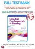 Test Bank for Canadian Fundamentals of Nursing, 6th Edition by Potter (2019-2020), 9781771721134, Chapter 1-48 All Chapters with Answers and Rationals