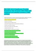 RQI 2025 ACLS Healthcare Provider  Questions And Answers 2023-2024 with explained and detailed answers;(100% verified) 