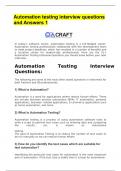 Automation testing interview questions and Answers 1