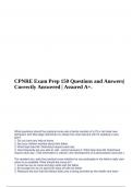 CPNRE Exam Prep 150 Questions and Answers| Correctly Answered | Assured A+.