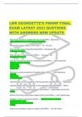 LMR GEORGETTE’S PMHNP FINAL EXAM LATEST 2023 QUSTIONS WITH ANSWERS NEW UPDATE 