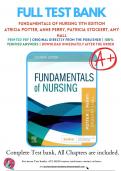 Test Bank For Fundamentals of Nursing 11th Edition Potter Perry (2023-2023), 9780323810340, Chapter 1-50 All Chapters with Answers and Rationals .