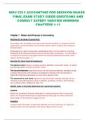 WGU C213 ACCOUNTING FOR DECISION MAKERS  FINAL EXAM STUDY GUIDE QUESTIONS AND  CORRECT EXPERT VERIFIED ANSWERS 