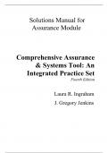 Assurance Practice Set for Comprehensive Assurance & Systems Tool, 4e Laura R. Ingraham (Solutions Manual All Chapters, 100% original verified, A+ Grade)