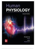 Test Bank For Human Physiology 16th Edition by Stuart Fox||ISBN NO:10,1260720462||ISBN NO:13,978-1260720464||All Chapters||Complete Guide A+