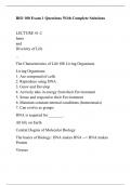 BIO 100 Exam 1 Questions With Complete Solution