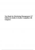 Test Bank for Marketing Management 15th Edition by Test Bank for Marketing Management 15th Edition by Keller & Kotler Complete All ChaptersComplete All Chapters