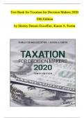 TEST BANK For Taxation for Decision Makers 2020, 10th Edition by Shirley Dennis-Escoffier, Karen A. Fortin, Chapter 1 - 12 (Verified by Experts)