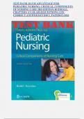 TEST BANK DAVIS ADVANTAGE FOR PEDIATRIC NURSING: CRITICAL  COMPONENTS OF NURSING CARE 3RD EDITION RUDD|ALL CHAPTERS AVAILABLE|QUESTIONS AND CORRECT ANSWER KEY|100% PASS|2023-2024