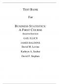 Business Statistics A First Course, 8e David M. Levine (Test Bank All Chapters, 100% original verified, A+ Grade)