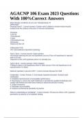 AGACNP 106 Exam 2023 Questions With 100%Correct Answers.