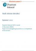 Edexcel A Level Business Paper 3 Mark Scheme June 2023