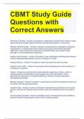 CBMT Study Guide Questions with Correct Answers 