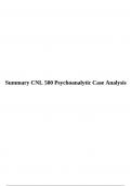 Summary CNL 500 Psychoanalytic Case Analysis.