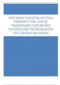 Test Bank for Intellectual Property The Law of Trademarks Copyrights Patents and Trade Secrets 5th Edition Bouchoux