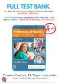 Test bank For Professional Nursing: Concepts & Challenges 9th Edition by Beth Black | 9780323551137 | 2020-2021 | Chapter 1-16 | All Chapters with Answers and Rationals