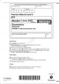 Pearson Edexcel GCE Economics A Advanced paper 3(9ec0/03)June 2023 QUESTION PAPER