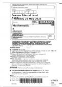 Pearson Edexcel GCE AS Mathematics Paper 22(8MA0) Mechanics QUESTION PAPER for June 2023