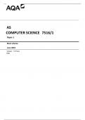 AQA AS  COMPUTER SCIENCE 7516/1 Paper 1  Mark scheme  June 2023 Version:1:0 Final 