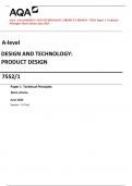 AQA A-level DESIGN AND TECHNOLOGY: PRODUCT DESIGN 7552/1 Paper 1 Technical Principles Mark scheme June 2023 Version: 1.0 Final