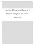 Analysis of the American Dream as it Relates to Immigrants and African-Americans