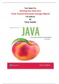 Test Bank For Starting Out with Java  From Control Structures through Objects 7th Edition By Tony Gaddis |All Chapters, Complete Q & A, Latest|