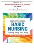 Test Bank for Basic Nursing-Thinking, Doing, and Caring, 3rd Edition by Leslie S. Treas, Karen L. Barnett |All Chapters, Complete Q & A, Latest|