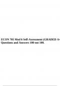 ECON 705 Mod 6 Self-Assessment (GRADED A+) Questions and Answers 100 out 100.