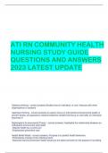 ATI RN COMMUNITY HEALTH  NURSING STUDY GUIDE  QUESTIONS AND ANSWERS 2023 LATEST UPDATE