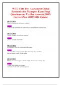 WGU C211 Pre- Assessment Global Economics for Managers Exam Prep|  Questions and Verified Answers| 100% Correct (New 2023/ 2024 Update) 
