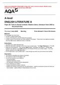 AQA A-level ENGLISH LITERATURE A Paper 2B Texts in shared contexts: Modern times: Literature from 1945 to the present day JUNE 2023