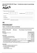 AQA AS PSYCHOLOGY 7181 PAPER 1 AND 2 QP AND MS