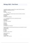 Biology 2420 - Final Exam Questions And Answers 