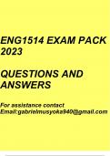 ENG1514 Exam pack 2023