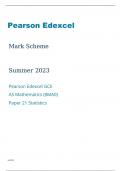 Edexcel AS Mathematics 8MA0/21 Question Paper and Mark Scheme June2023.