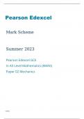 Edexcel AS Mathematics 8MA0/02 Mark Scheme June2023.