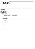 AQA A-level PHYSICS  7408/3BA  Paper 3  Section B  Astrophysics  Mark scheme June 2023  Version: 1.0 Final 