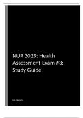 NUR 3029: Health Assessment Exam 3: Study Guide 2023 with complete solution