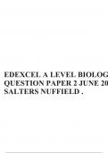 EDEXCEL A LEVEL BIOLOGY QUESTION PAPER 2 JUNE 2023 SALTERS NUFFIELD .