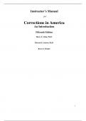 Instructor Manual For Corrections in America An Introduction 15th Edition By Harry Allen, Edward Latessa, Bruce Ponder  (All Chapters, 100% original verified, A+ Grade)