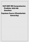 VATI EXIT RN COMPREHENSIVE PREDICTOR 2023 - 180 QUESTIONS AND CORRECT VERIFIED ANSWERS / Capstone Course (Chamberlain University) 