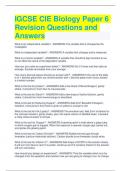 IGCSE CIE Biology Paper 6 Revision Questions and Answers 