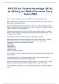 PRAXIS Art Content Knowledge (5134): Art Making and Media Processes Study Guide 2024